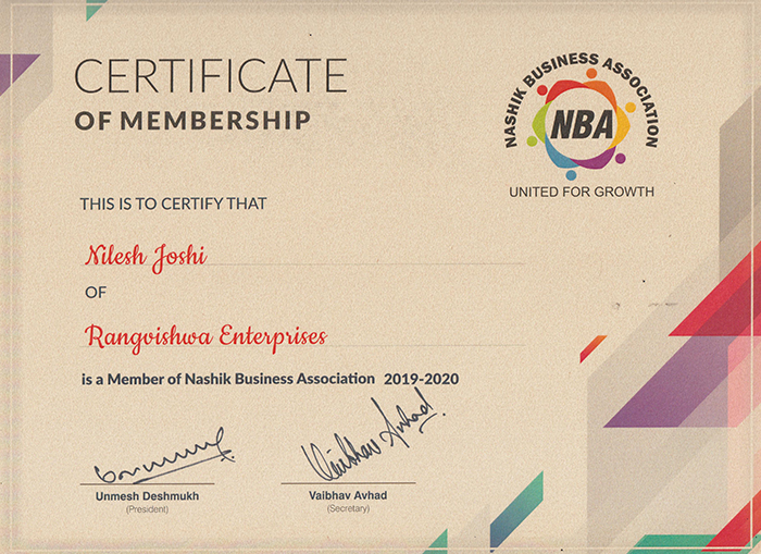 Rangvishwa NBA Membership Certification